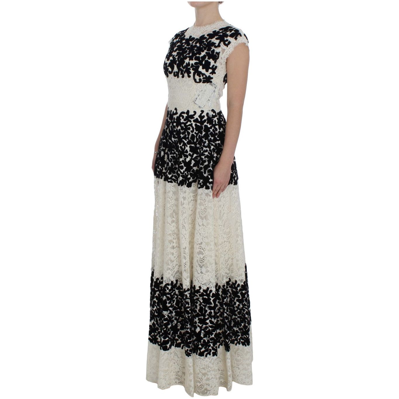Dolce & Gabbana | Floral Lace Ricamo Long Ball Maxi Dress | McRichard Designer Brands
