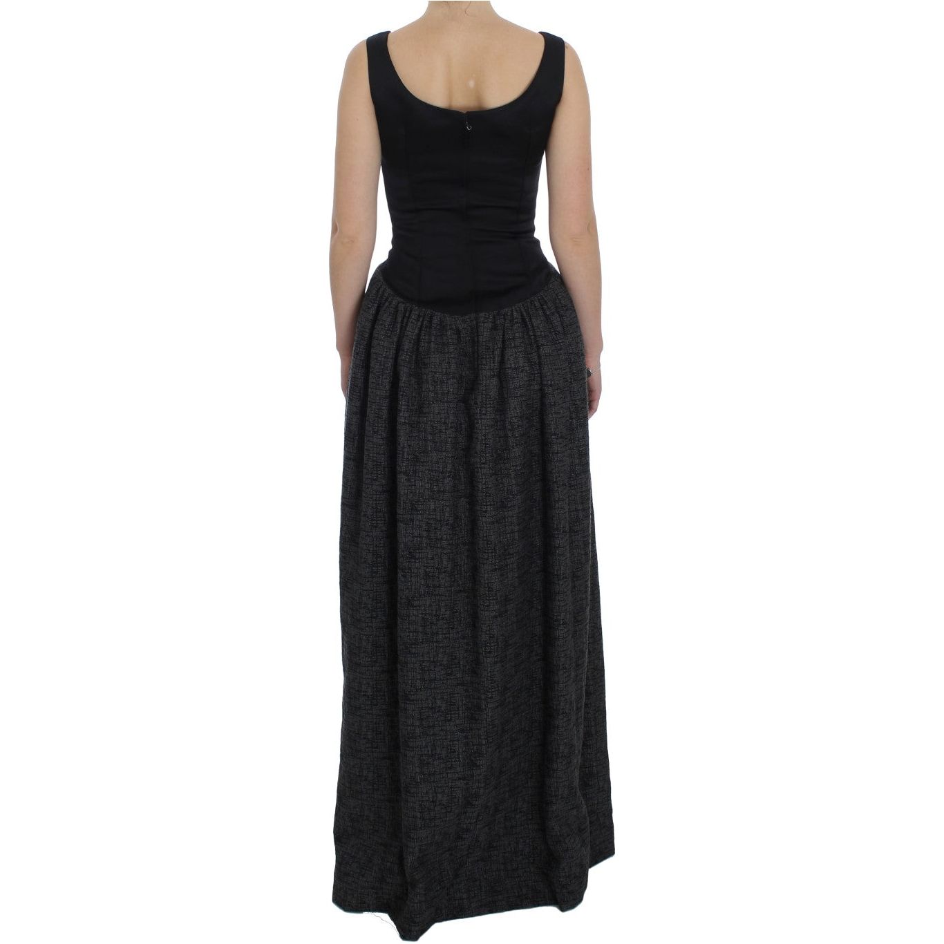 Dolce & Gabbana | Black Gray Sheath Gown Full Length Dress | McRichard Designer Brands