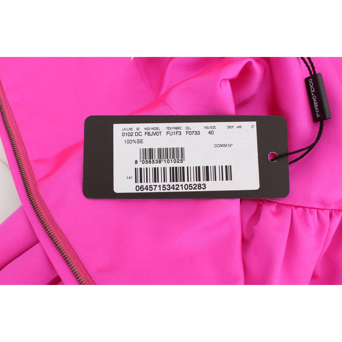 Dolce & Gabbana | Pink Silk Long Sheath Ball Gown Dress | McRichard Designer Brands