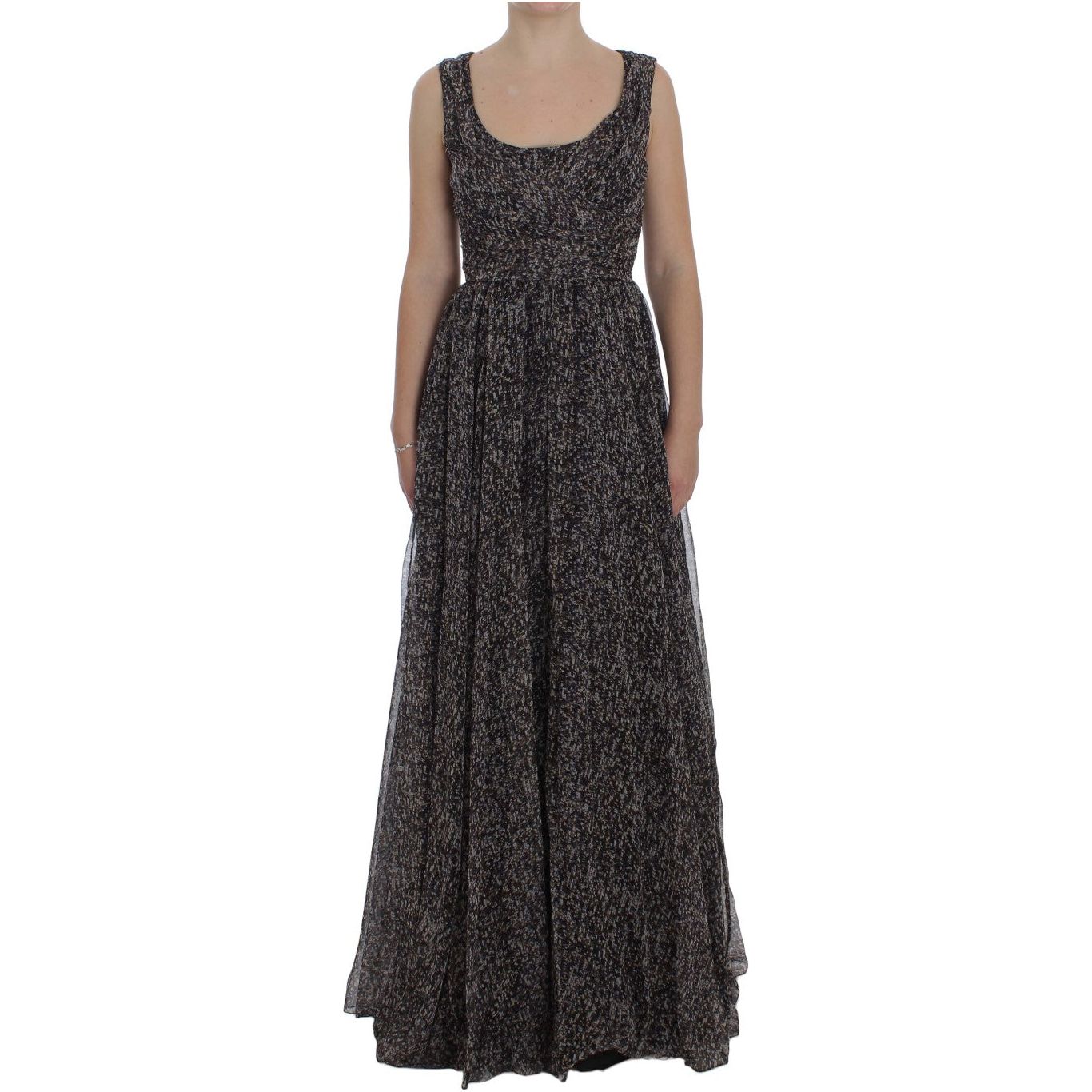 Dolce & Gabbana | Dark Silk Shift Gown Full Length Dress | McRichard Designer Brands