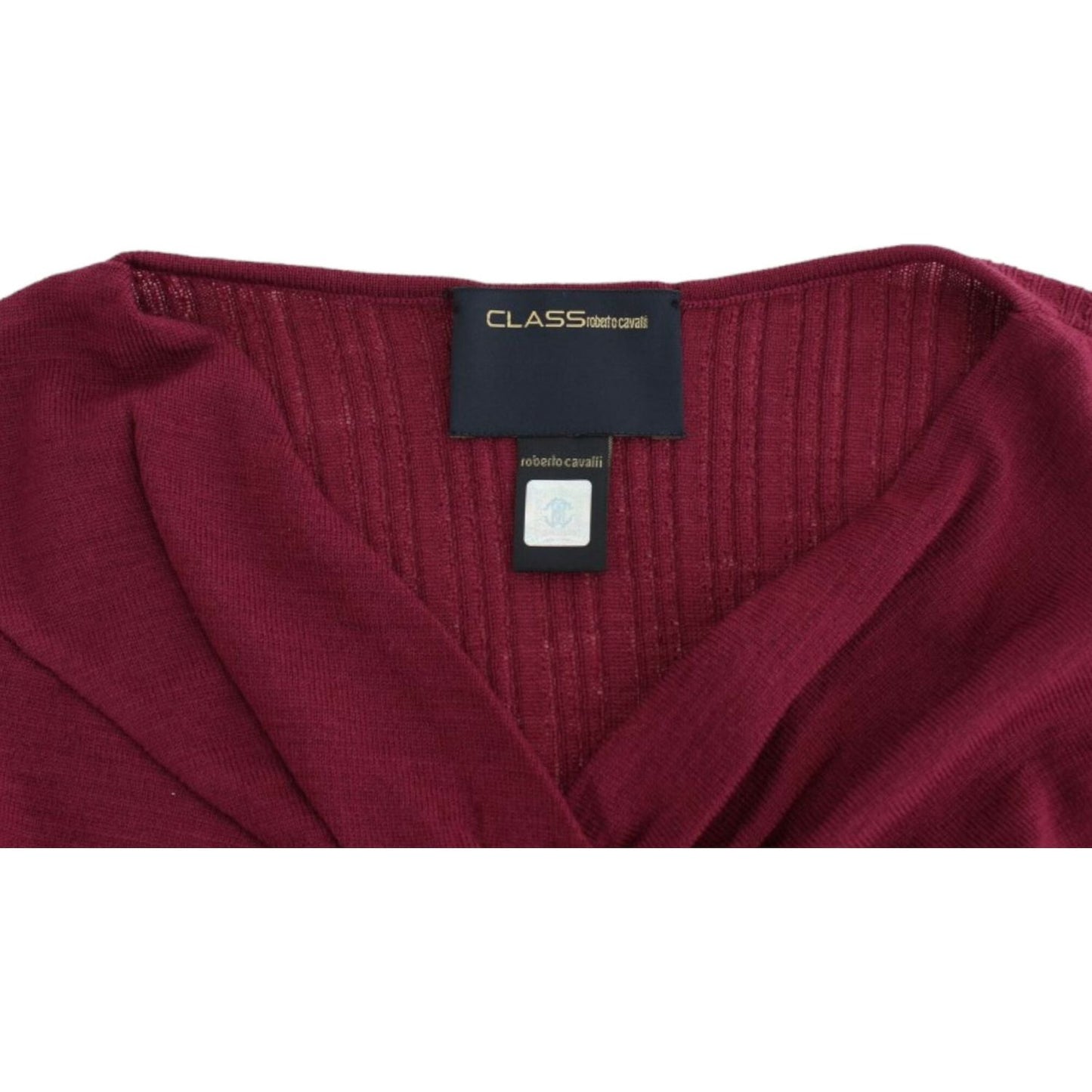 Elegant Purple Keyhole Wool Sweater Cavalli