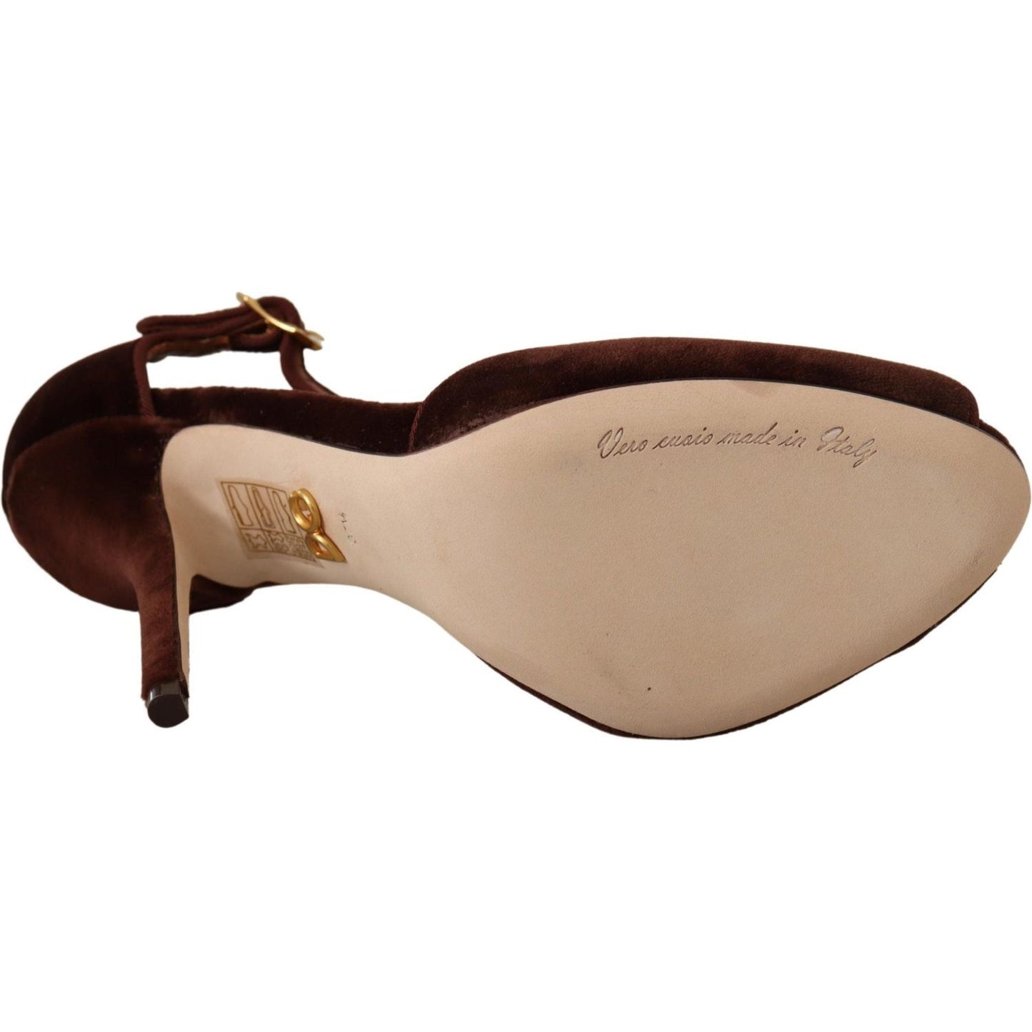 Dolce & Gabbana | Brown Coppar Devotion Heart Sandals Shoes | McRichard Designer Brands