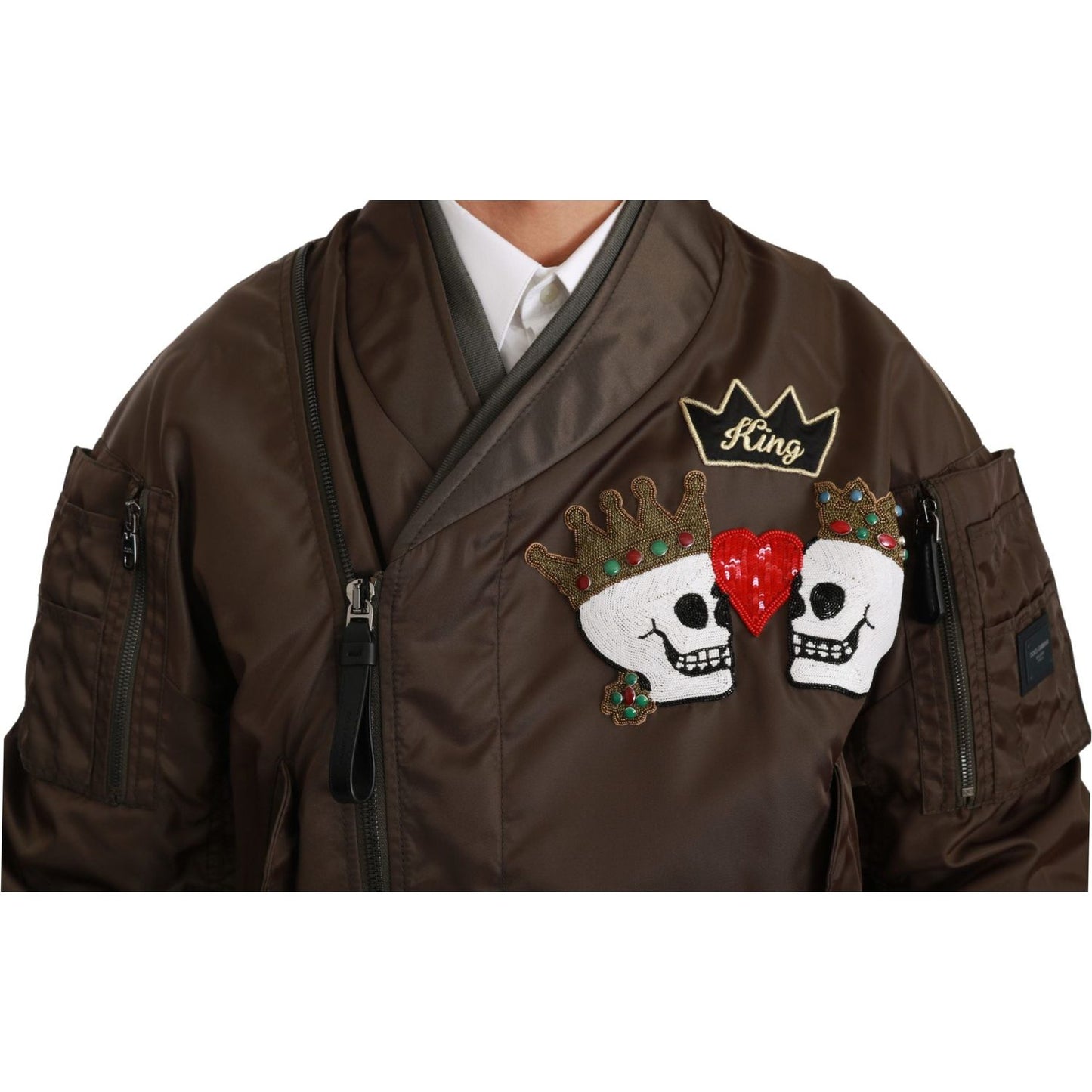 Coats & Jackets Sequined Double-Breasted Bomber Jacket Dolce & Gabbana