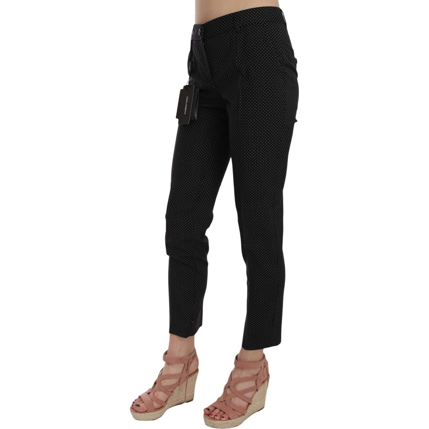 Dolce & Gabbana | Polka Dot Slim Capri Trousers Tapered Pants | McRichard Designer Brands