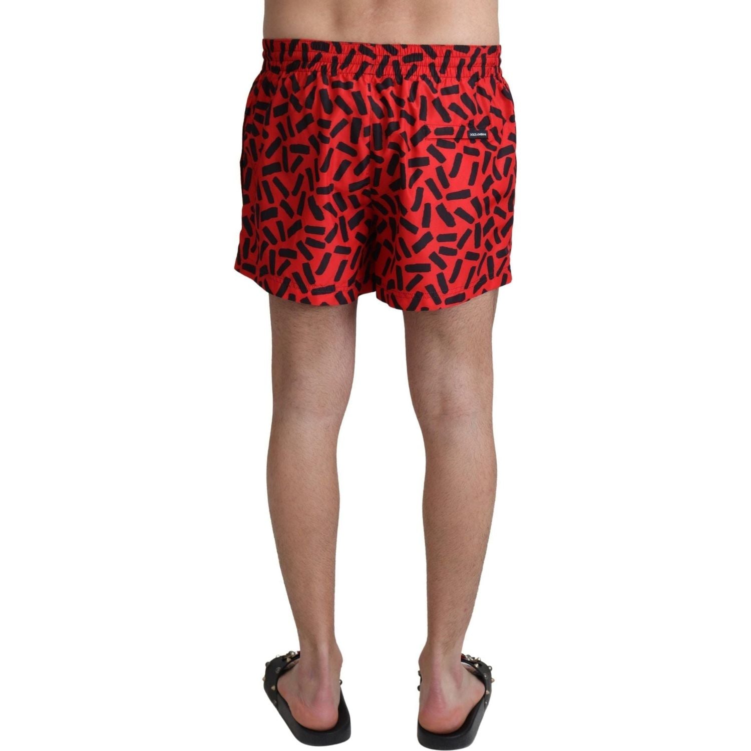Dolce & Gabbana | Red Patterned Beachwear Shorts Swimwear  | McRichard Designer Brands