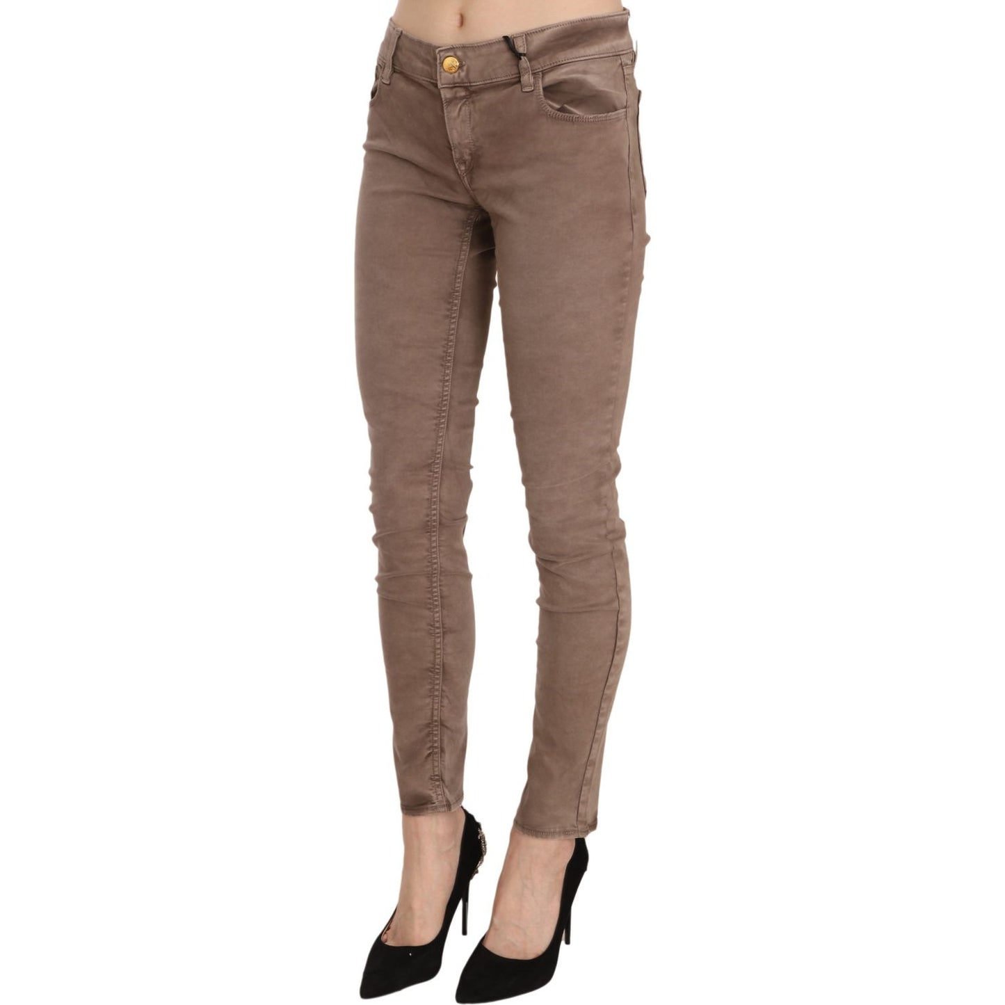 CYCLE | Brown Low Waist Slim Fit Skinny Pants | McRichard Designer Brands