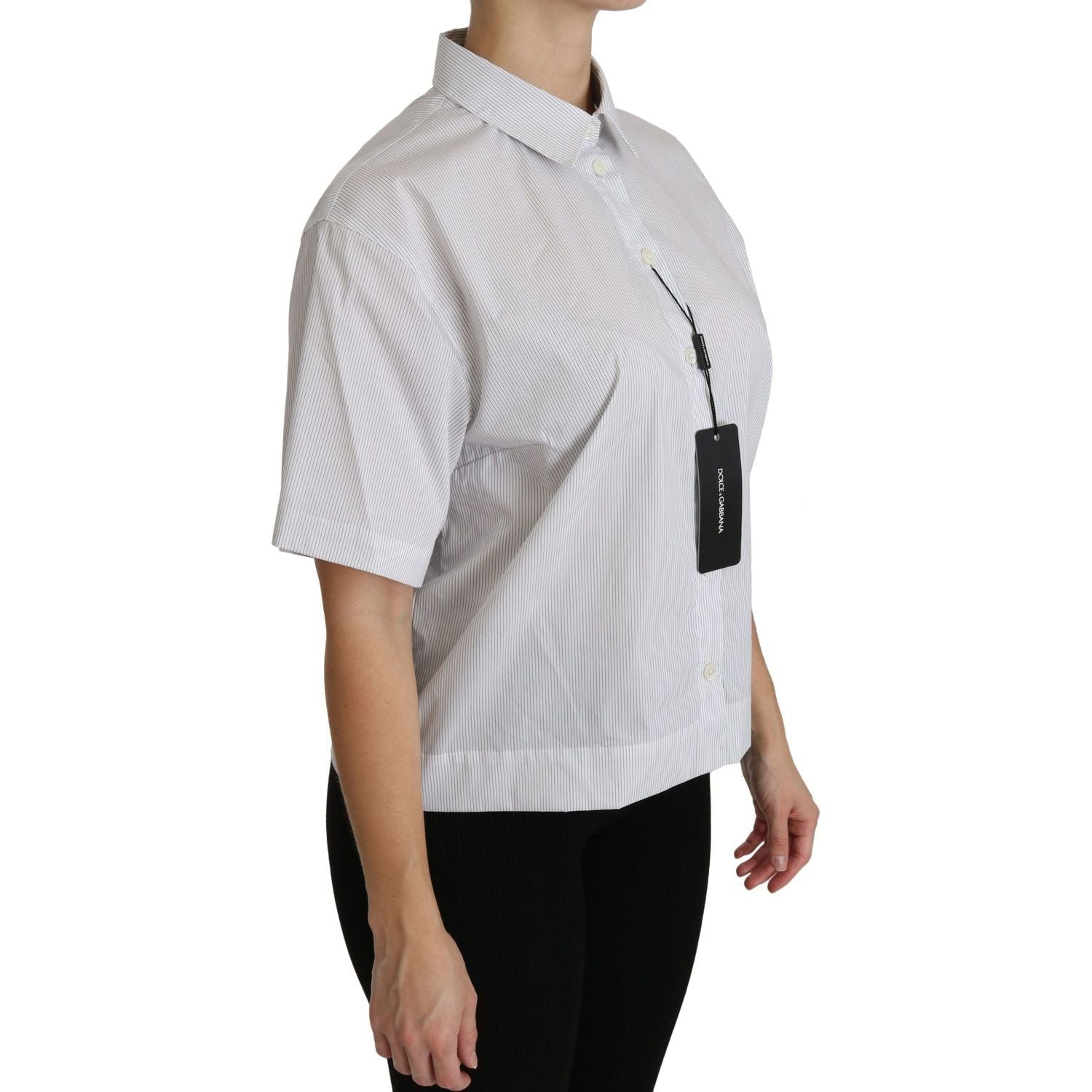 Dolce & Gabbana | White Collared Short Sleeve Polo Shirt Top | McRichard Designer Brands
