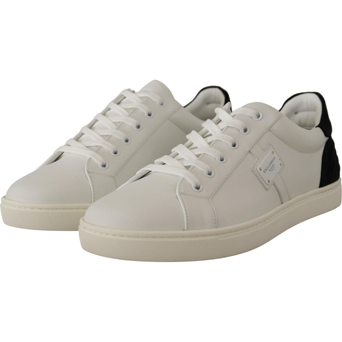 Dolce & Gabbana | White Suede Leather Low Tops Sneakers  | McRichard Designer Brands