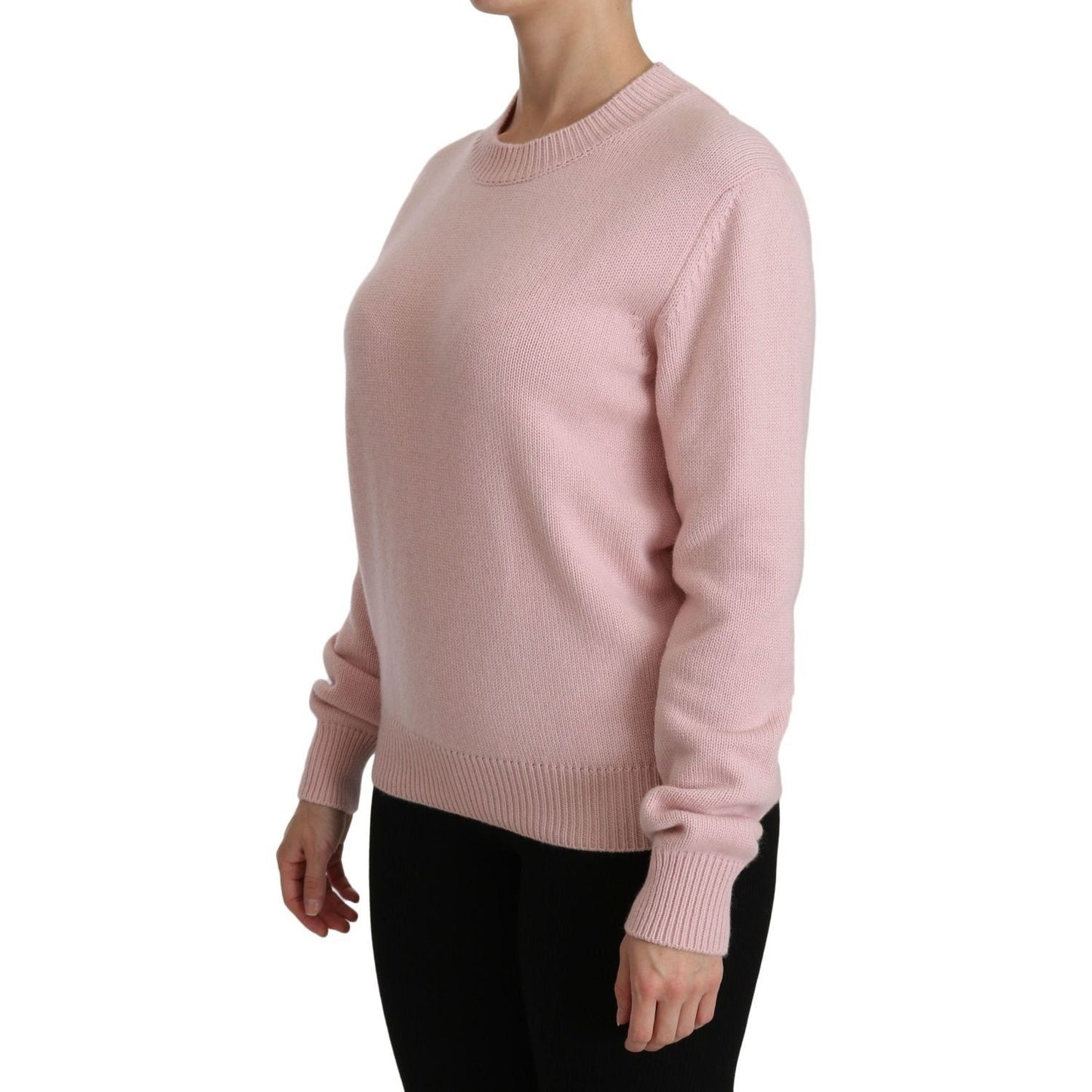 Dolce & Gabbana | Pink Crew Neck Cashmere Pullover Sweater | McRichard Designer Brands