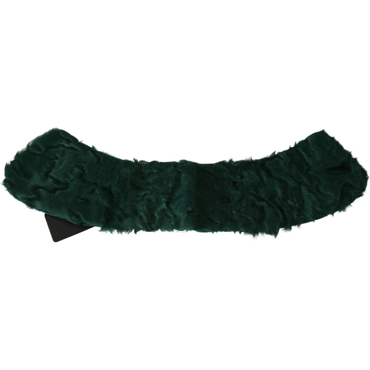 Elegant Lambskin Fur Scarf in Lush Green Dolce & Gabbana