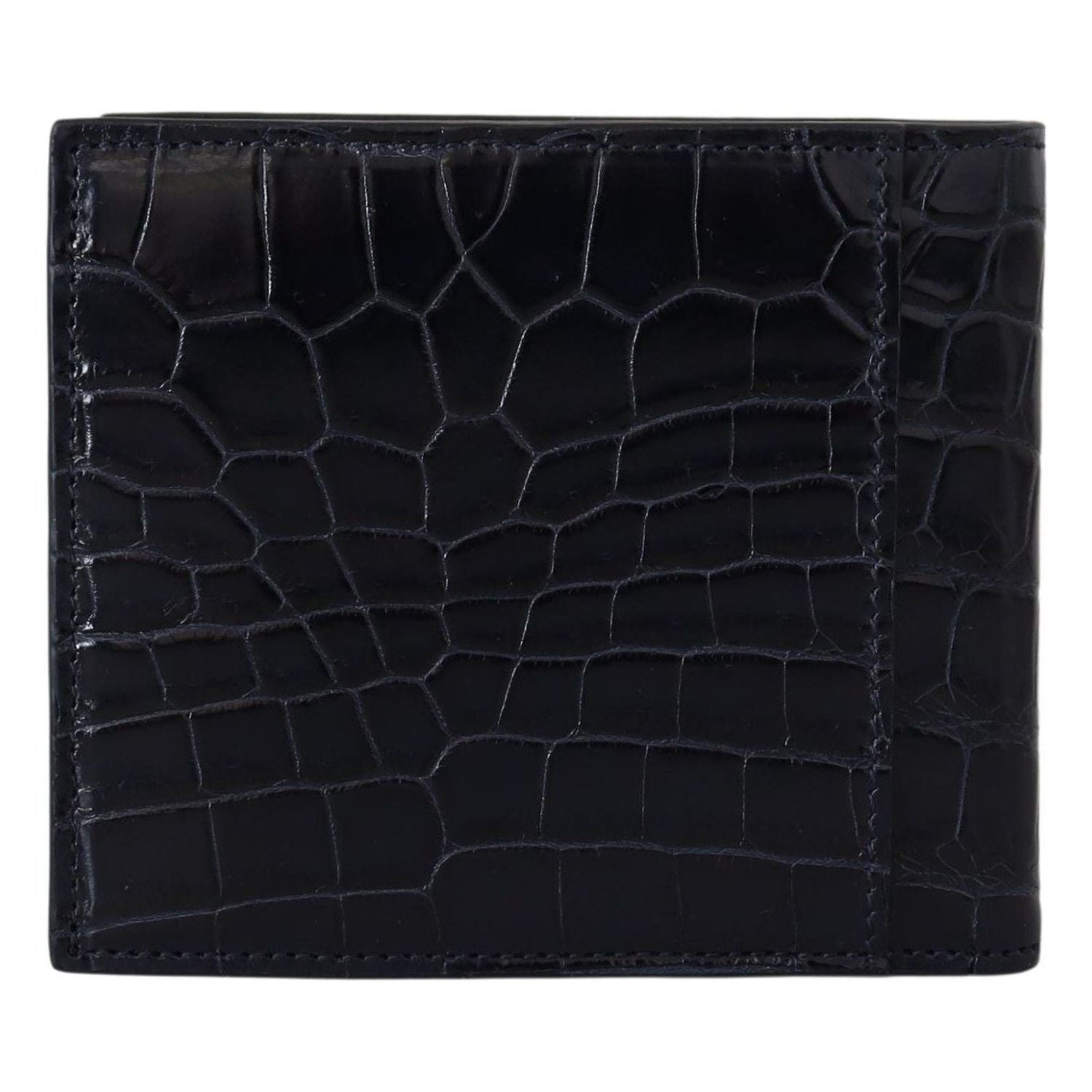 Dolce & Gabbana | Black Bifold Card Holder Men Exotic Leather Wallet | 1259.00 - McRichard Designer Brands