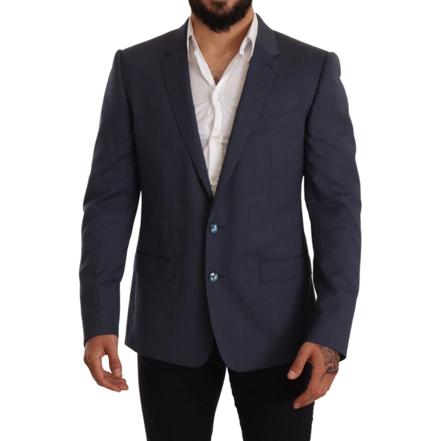 Dolce & Gabbana | Blue Wool Slim Fit Jacket Coat MARTINI Blazer | McRichard Designer Brands