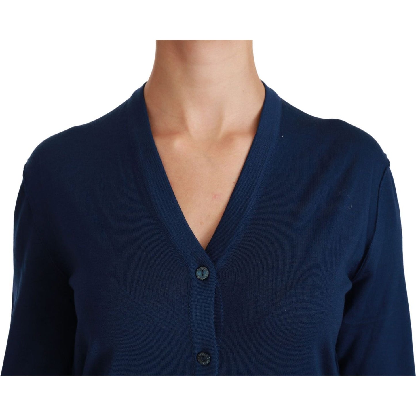 Dolce & Gabbana | Blue Button Cardigan Virgin Wool Sweater | McRichard Designer Brands