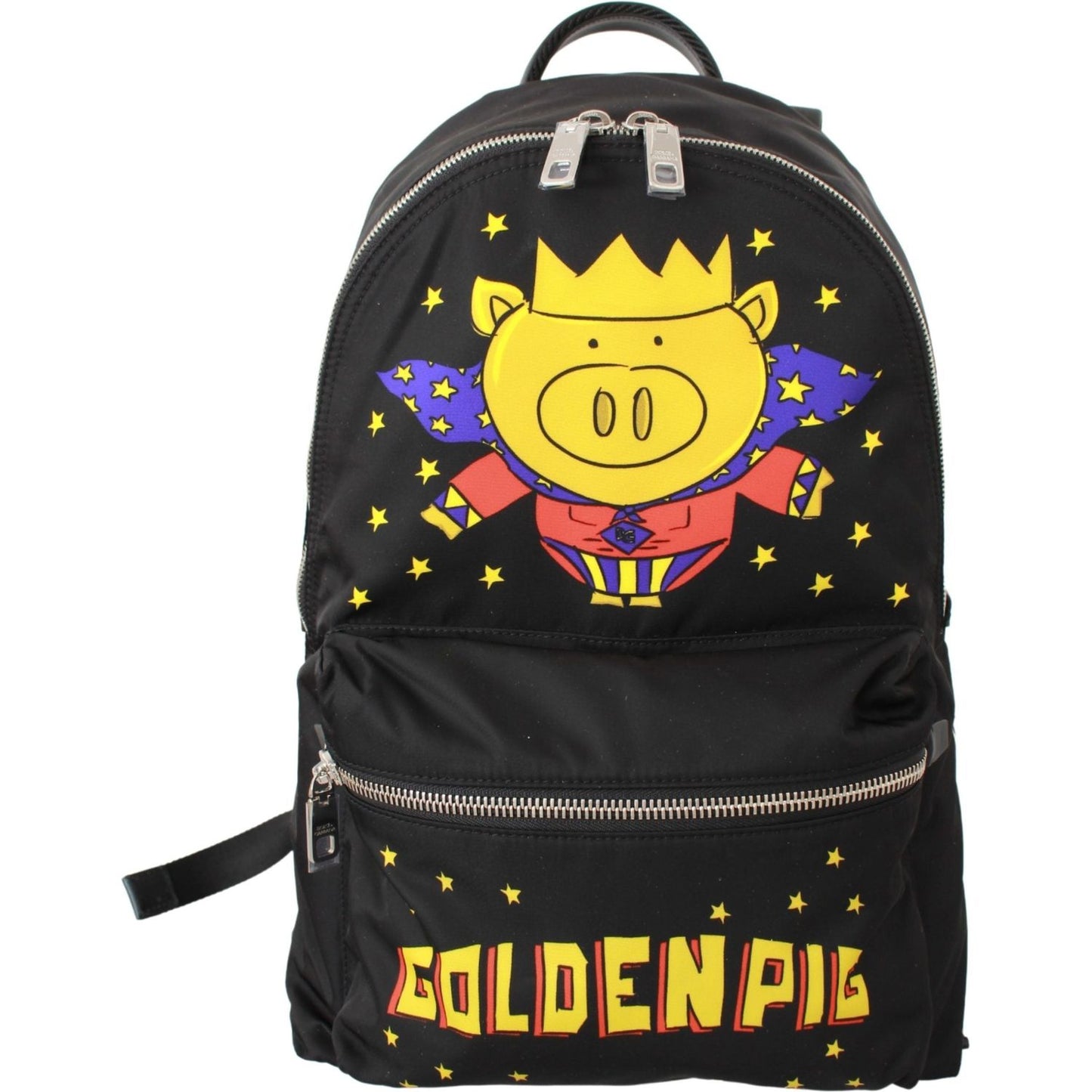 Dolce & Gabbana | Black Golden Pig of the Year School Backpack | McRichard Designer Brands