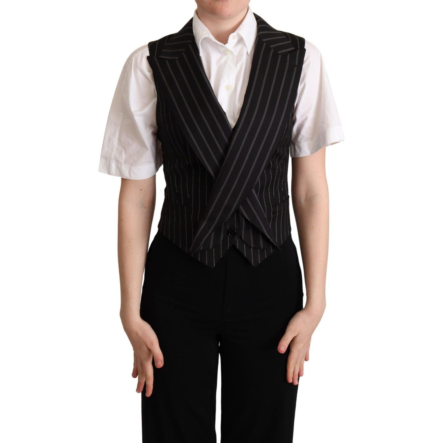Dolce & Gabbana | Black Brown Leopard Print Waistcoat Vest | McRichard Designer Brands