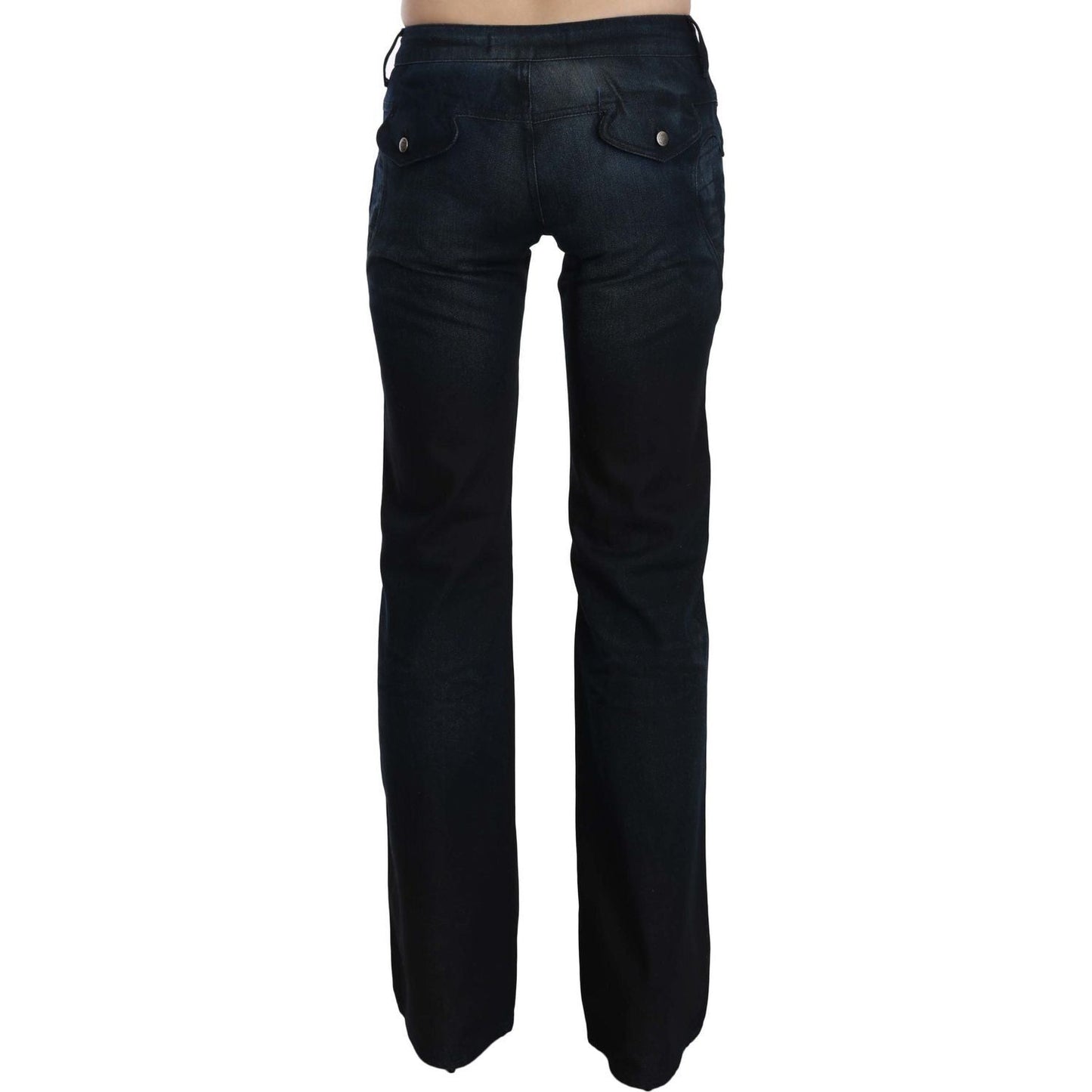 Just Cavalli | Blue Washed Mid Waist Straight Denim Pants | McRichard Designer Brands