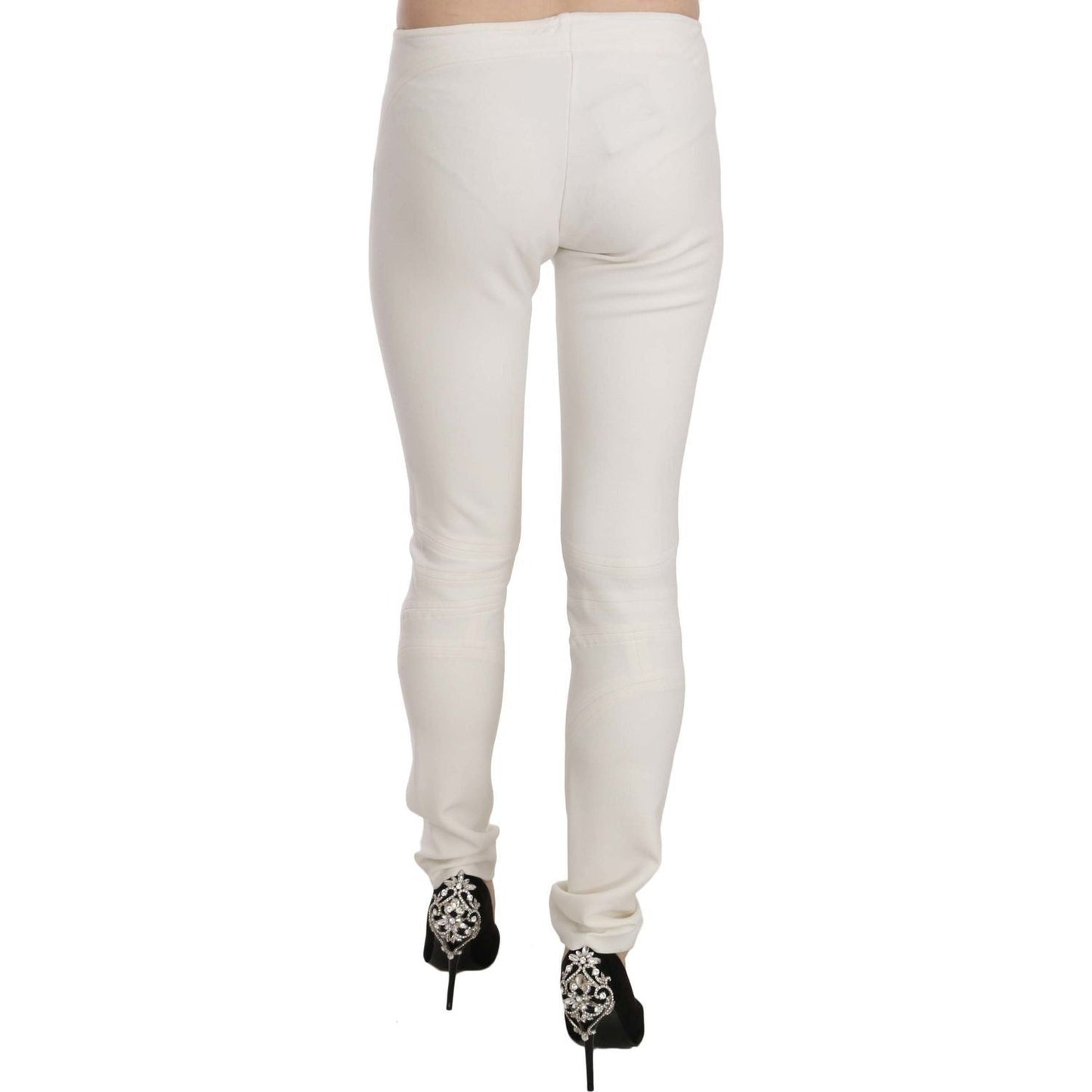 Just Cavalli | White Mid Waist Skinny Dress Trousers Pants | McRichard Designer Brands