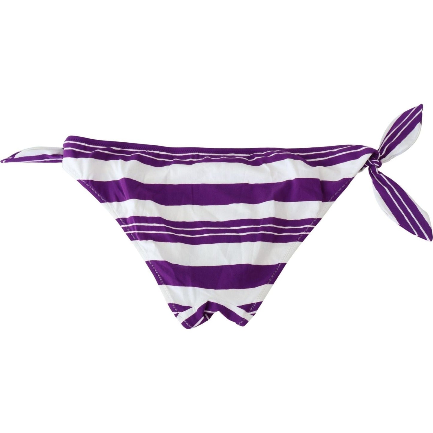 Dolce & Gabbana | Purple White Stripes Beachwear Bikini Bottom - McRichard Designer Brands