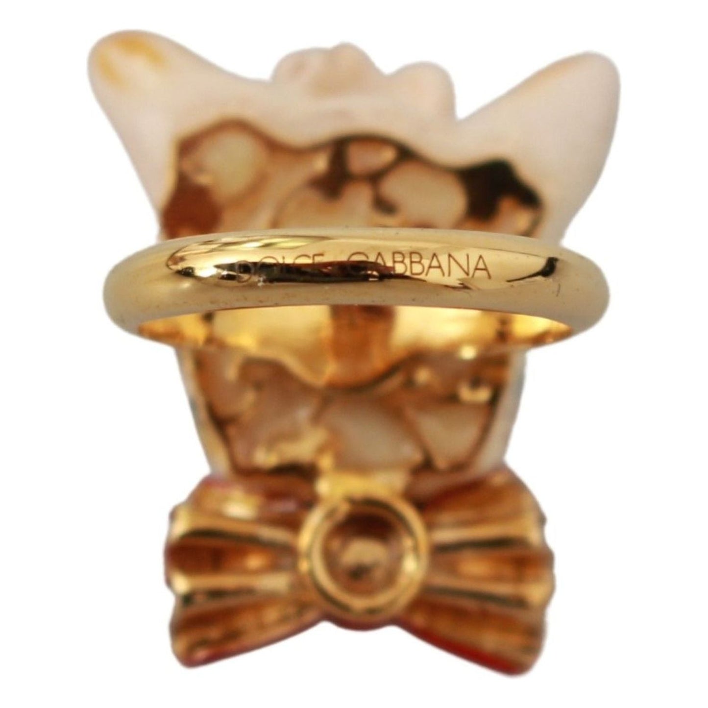 Chic Canine Gold-Tone Statement Ring Dolce & Gabbana