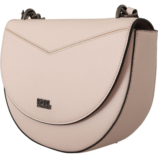 Karl Lagerfeld | Light Pink Mauve Leather Shoulder Bag  | McRichard Designer Brands