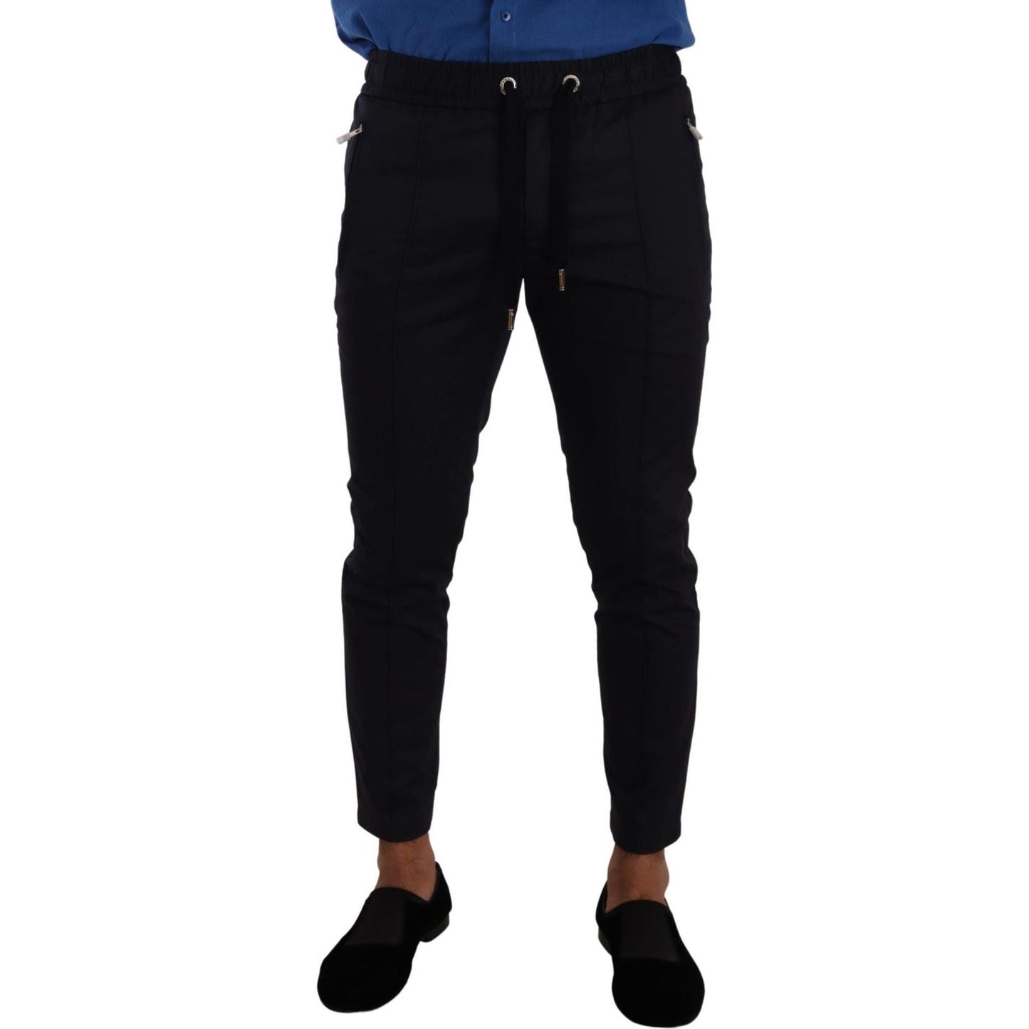 Dolce & Gabbana | Blue Cotton Stretch Jogging Trouser Pants  | McRichard Designer Brands