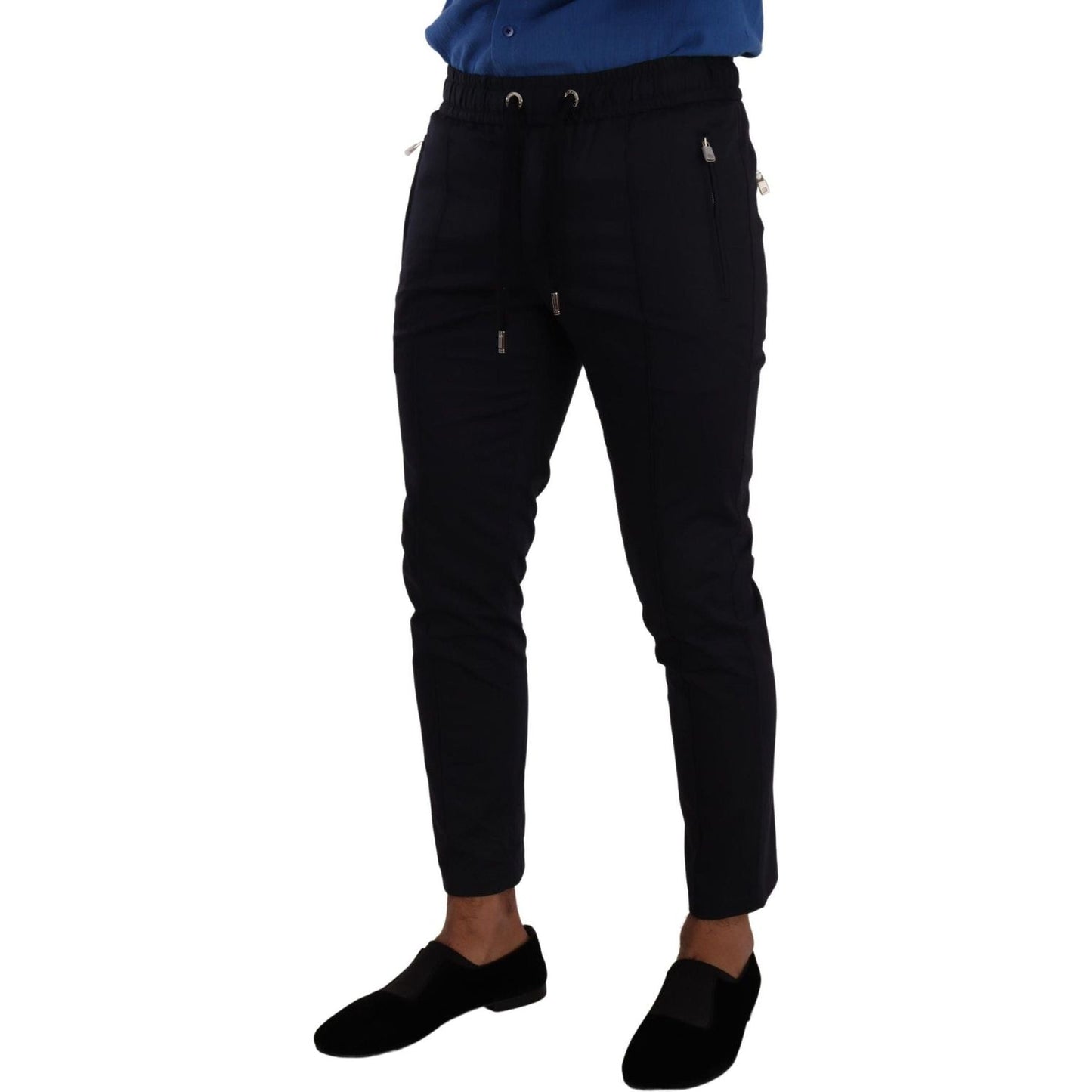 Dolce & Gabbana | Blue Cotton Stretch Jogging Trouser Pants  | McRichard Designer Brands