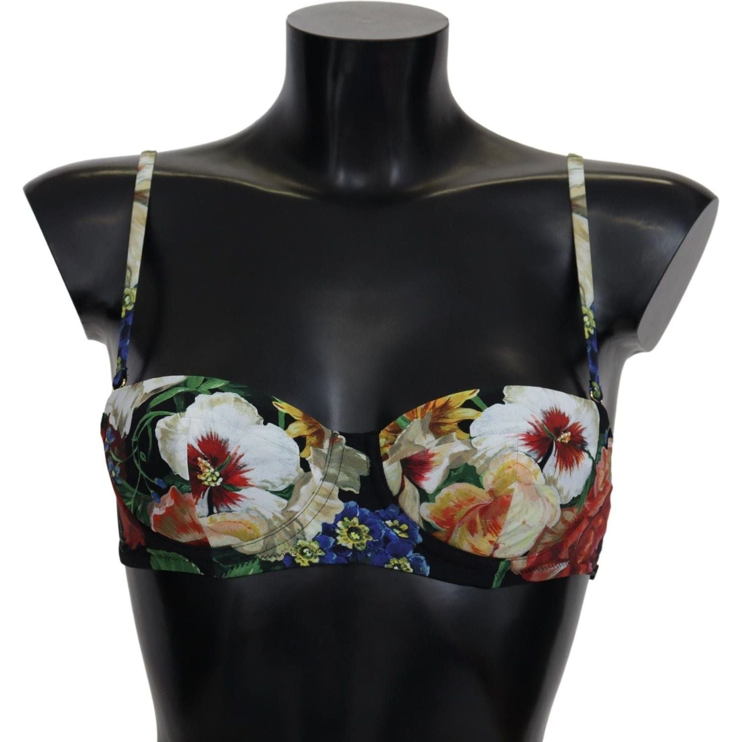 Dolce & Gabbana | Multicolor Floral Print Swimwear Bikini Tops  | McRichard Designer Brands