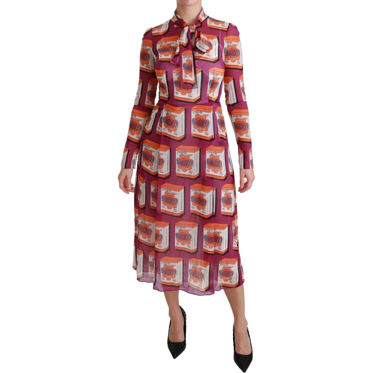 Dolce & Gabbana | Purple Silk Bellezza A-Line Gown Dress | McRichard Designer Brands