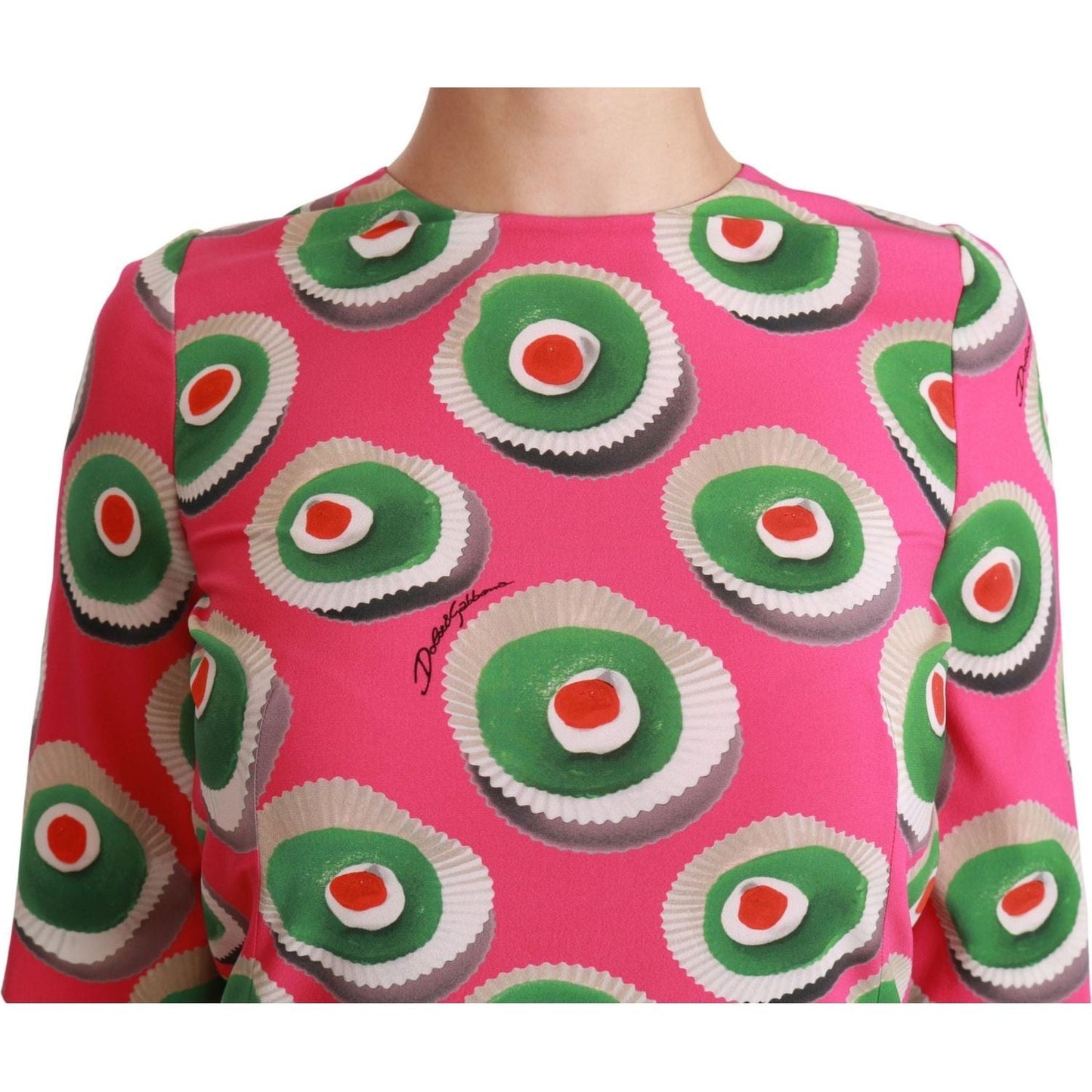 Dolce & Gabbana | Pink Silk Cup Cake Shift Stretch Dress | McRichard Designer Brands