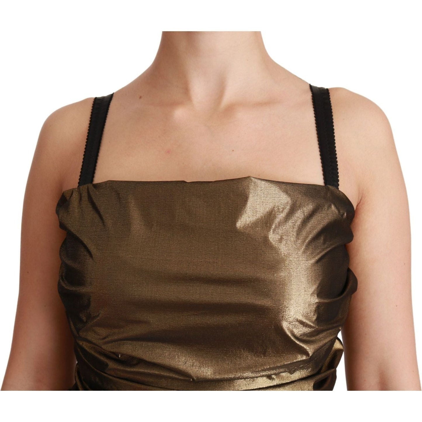Dolce & Gabbana | Nylon Bronze Bodycon Sheath Mini Dress | McRichard Designer Brands