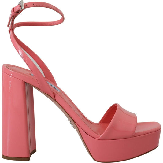 Prada | Pink Patent Sandals Ankle Strap Heels Sandal  | McRichard Designer Brands