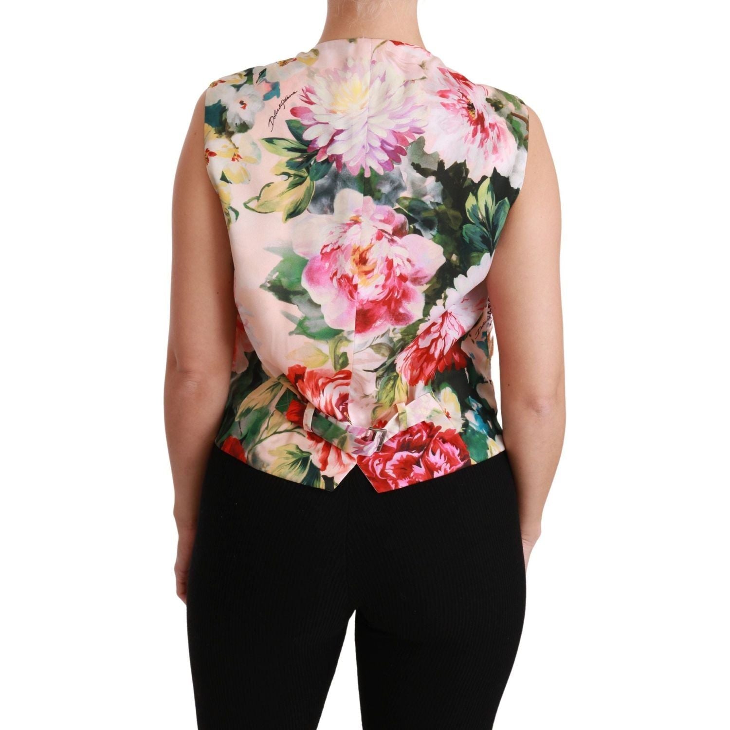 Dolce & Gabbana | Multicolor Floral Sleeveless Waistcoat Top Vest | McRichard Designer Brands