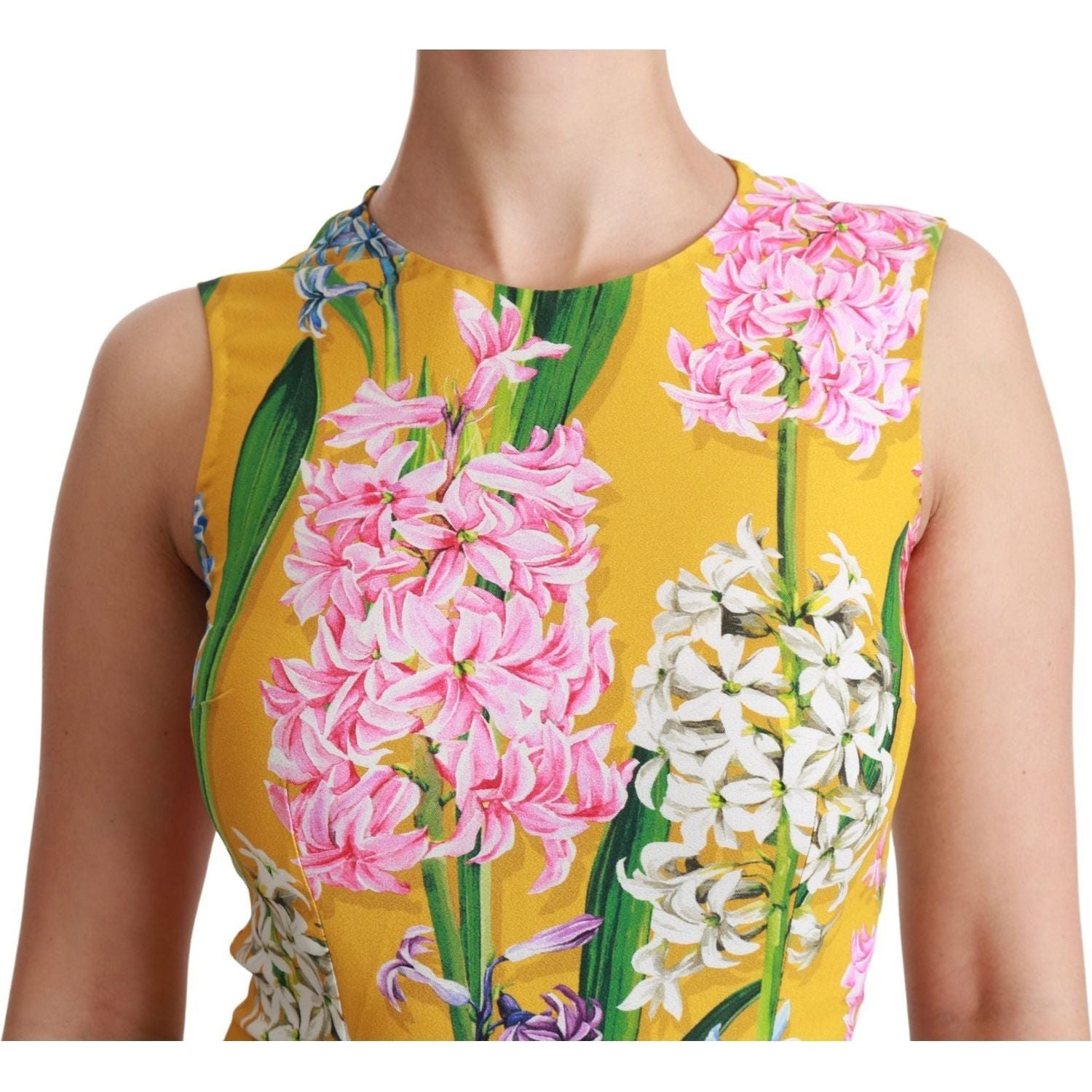 Dolce & Gabbana | Yellow Floral Stretch Top Tank Blouse | McRichard Designer Brands