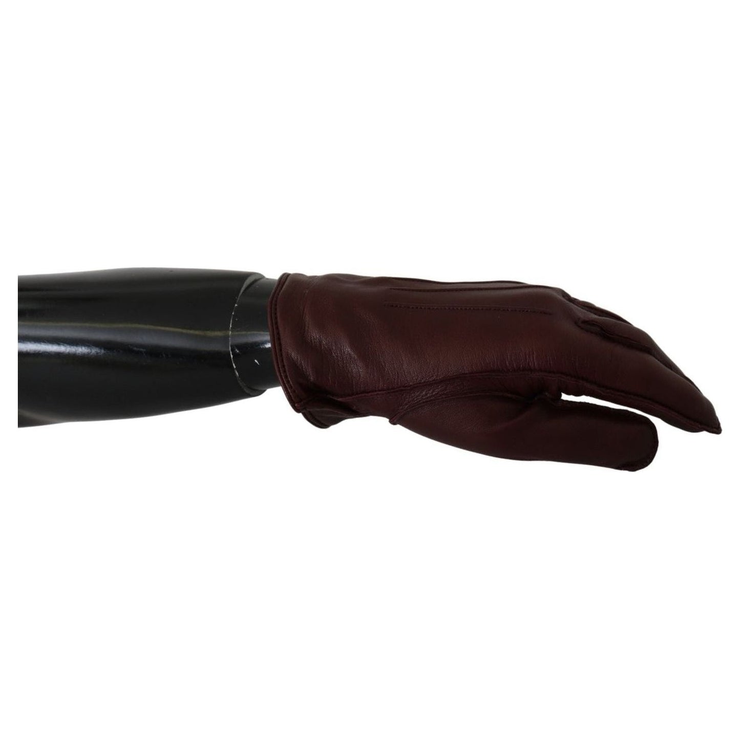Elegant Maroon Wrist-Length Lambskin Gloves Dolce & Gabbana