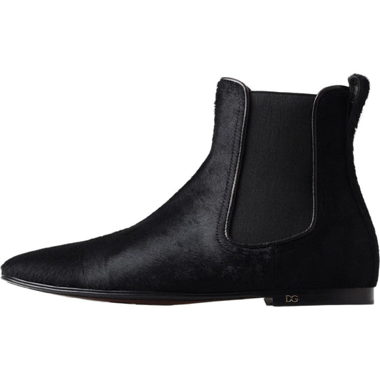 Black Leather Chelsea Men Ankle Boots Shoes