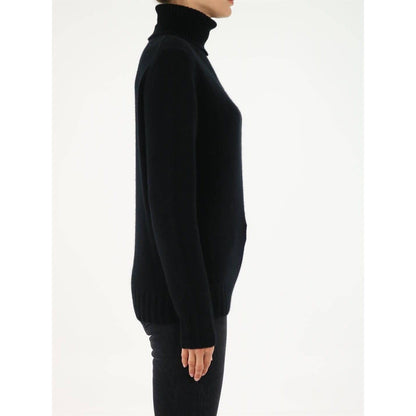 Allude Black Roll-Neck Cashmere Sweater ALLUDE