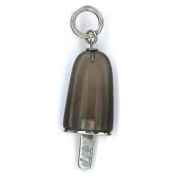 AMBROSINI JEWELS - PENDENTE ARGENTO 925° ghiacciolo finitura bianca pietra marrone medio (29.5x13 mm) AMBROSINI JEWELS