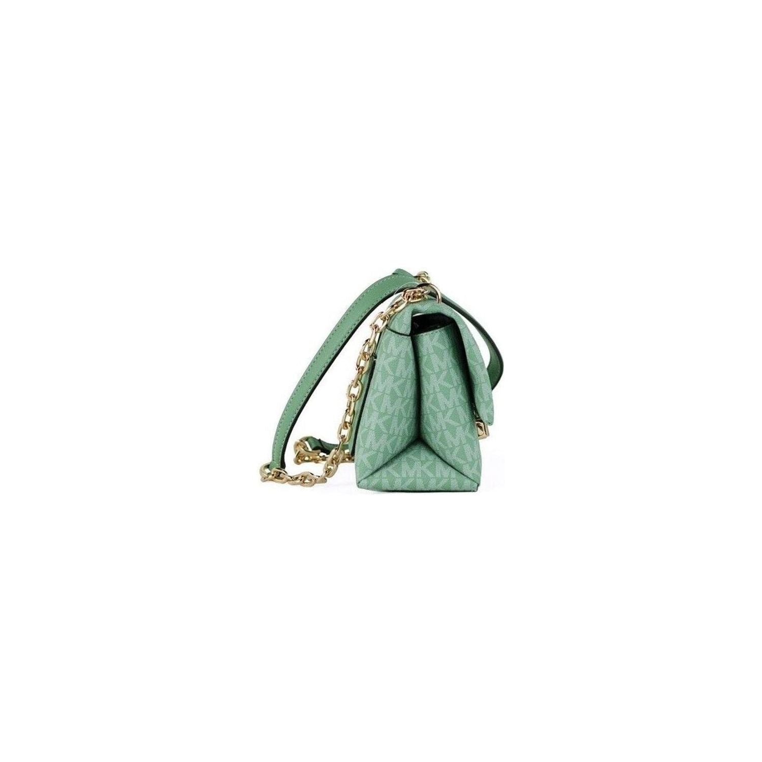 Michael Kors | Cece Small Sea Green Signature PVC Convertible Flap Crossbody Bag  | McRichard Designer Brands
