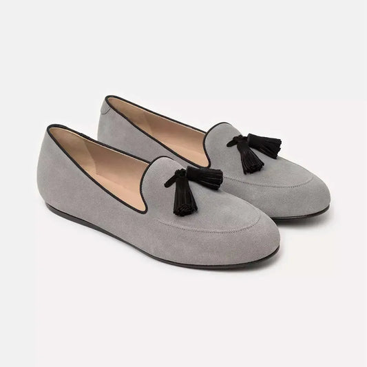 Charles Philip | Gray Leather Flat Shoe - McRichard Designer Brands