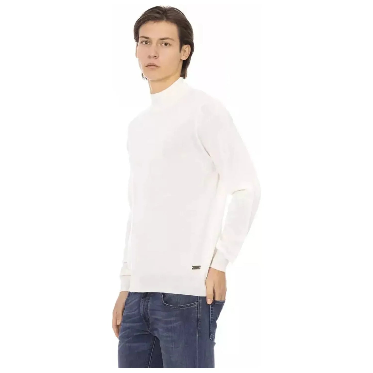 Baldinini Trend | White Fabric Sweater | McRichard Designer Brands