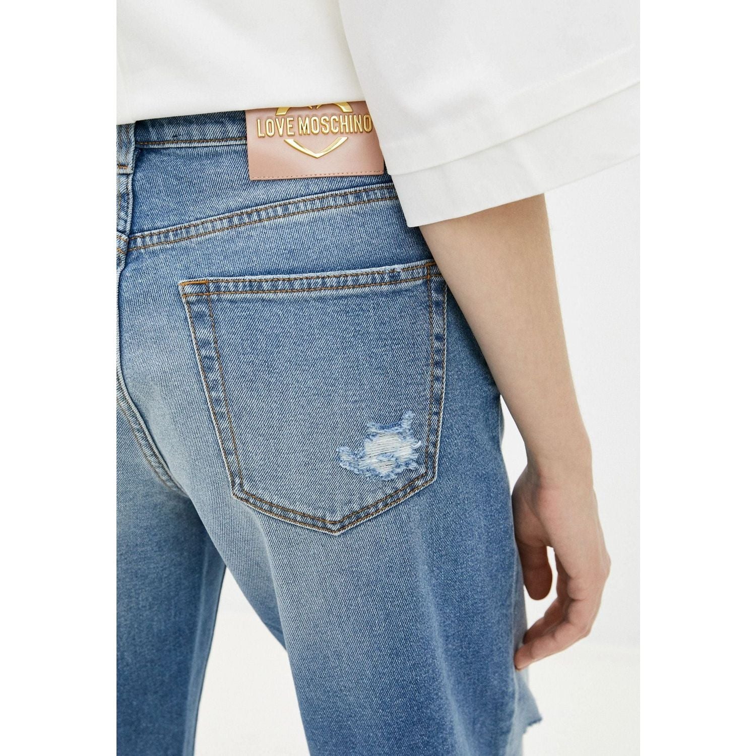 Love Moschino | Blue Cotton Jeans & Pant  | McRichard Designer Brands