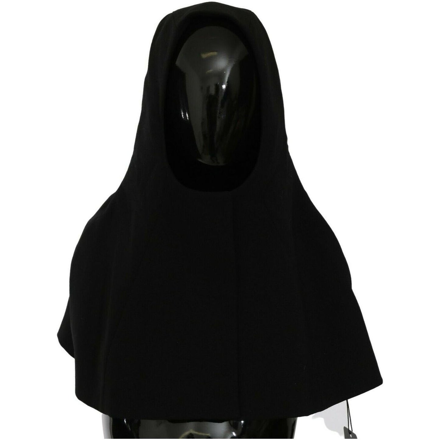 Dolce & Gabbana | Black Wool Whole Head Hooded Scarf Hat Hood Scarf | McRichard Designer Brands
