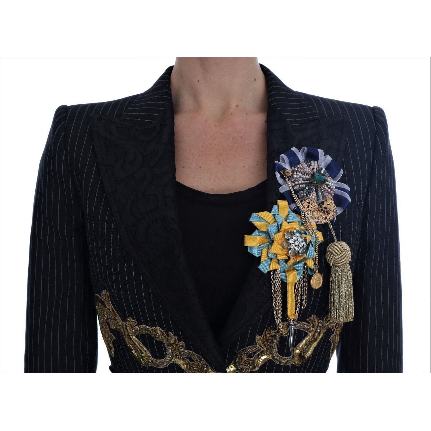 Dolce & Gabbana | Black Crystal Fairy Tale Blazer Jacket Blazer Jacket | McRichard Designer Brands