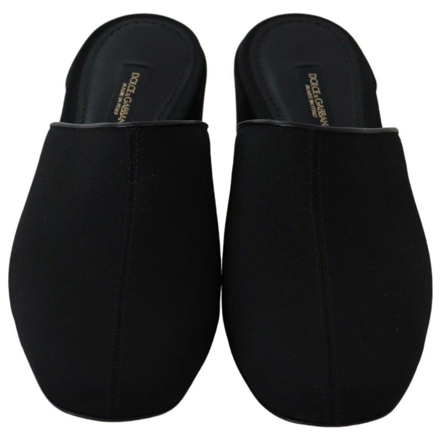 Dolce & Gabbana | Black Grosgrain Slides Sandals Women Shoes WOMAN SANDALS | McRichard Designer Brands