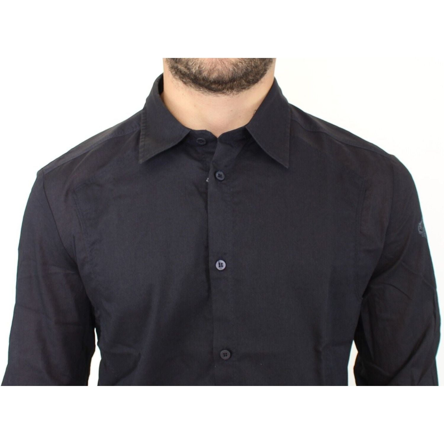 Ermanno Scervino | Blue Slim Fit Cotton Casual Top Shirt  | McRichard Designer Brands