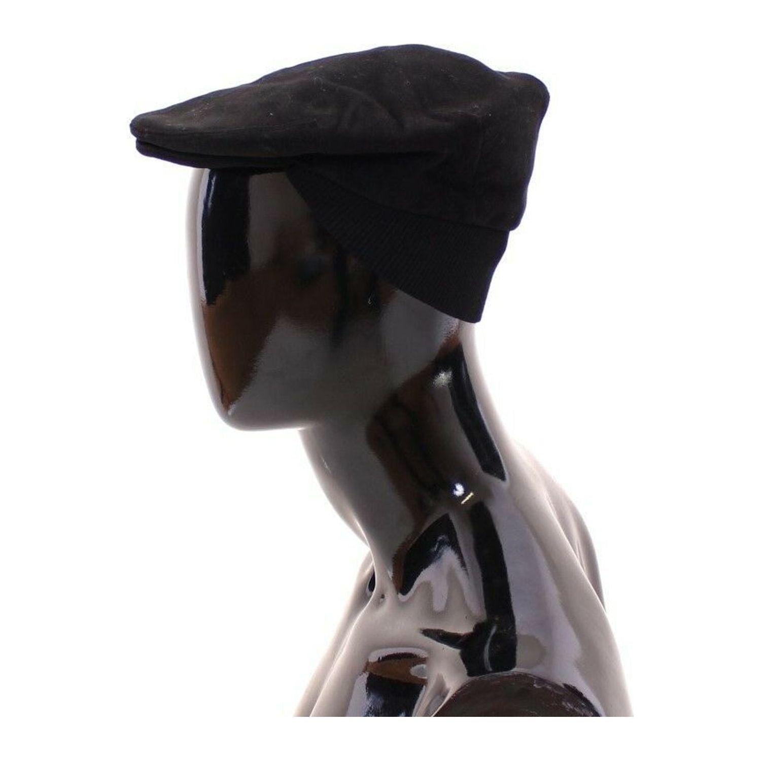 Dolce & Gabbana | Black Cotton Logo Newsboy Cap Hat Cabbie  | McRichard Designer Brands