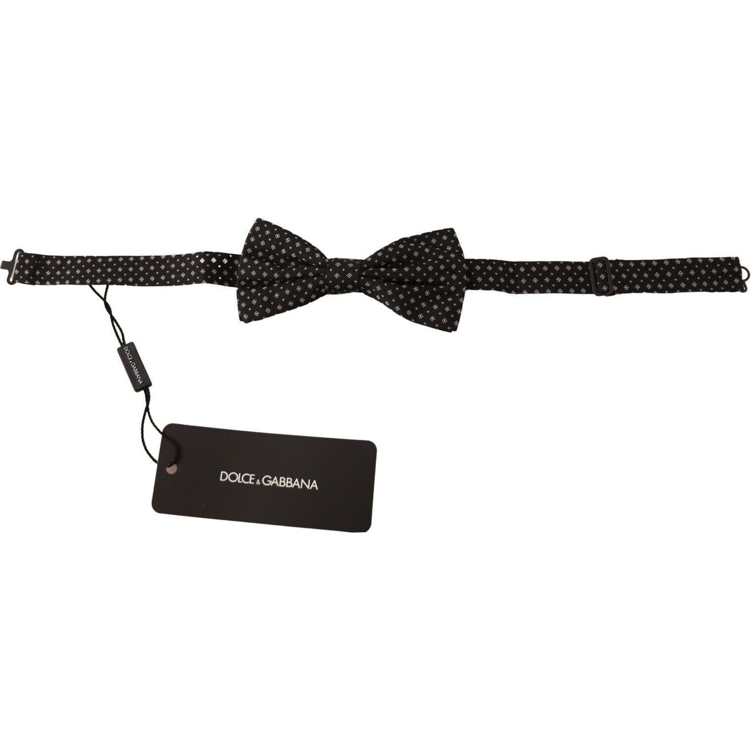 Dolce & Gabbana | Black 100% Silk Adjustable Neck Papillon Tie | McRichard Designer Brands