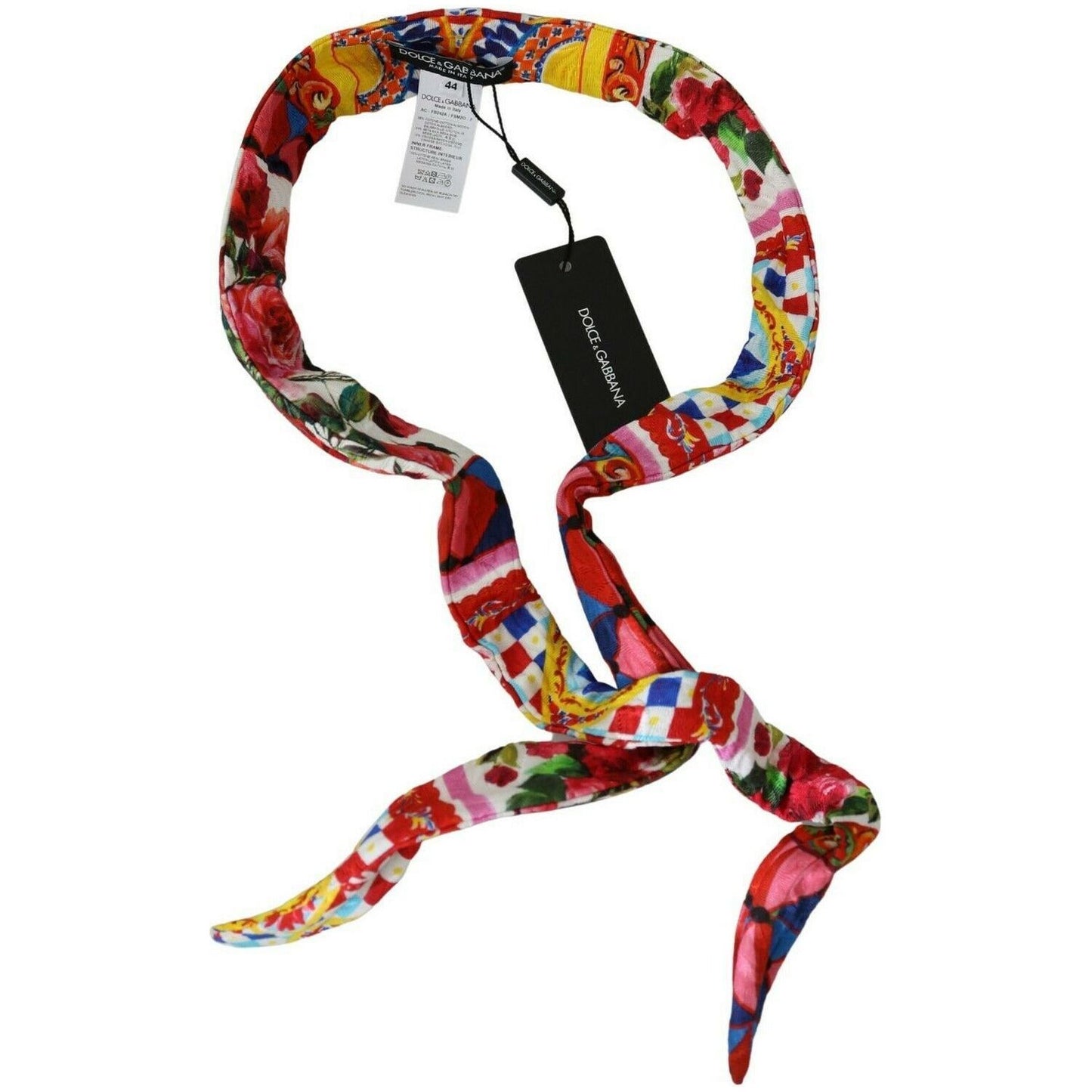 WOMAN BELTS Silk Cotton Carretto Rose Wrap Belt Dolce & Gabbana