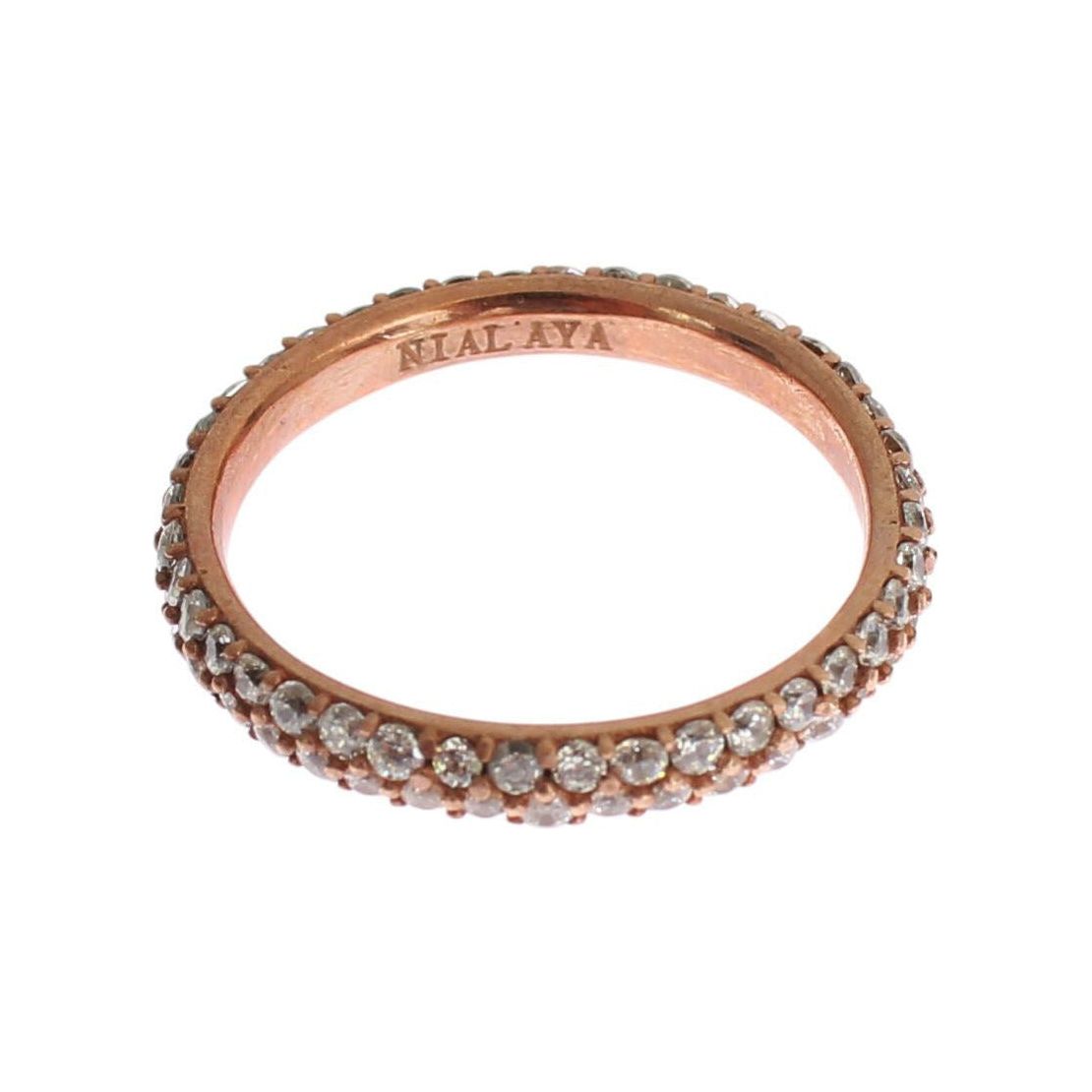 Nialaya | Pink Gold 925 Silver Clear CZ Ring Ring | McRichard Designer Brands