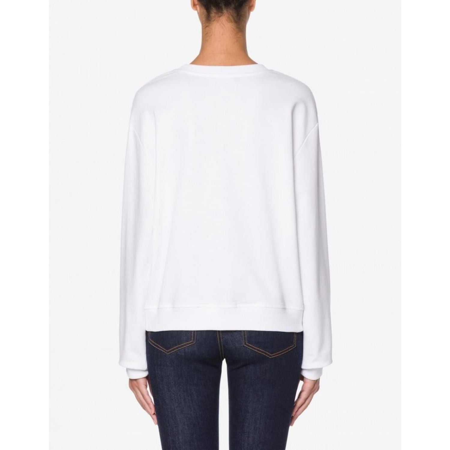 Love Moschino | White Cotton Sweater  | McRichard Designer Brands